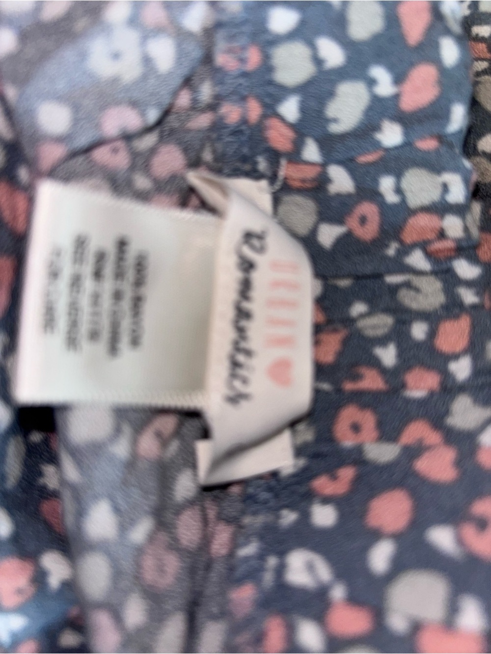 Women's Printed flowy skirt in Navy with Pink and Cream Spots